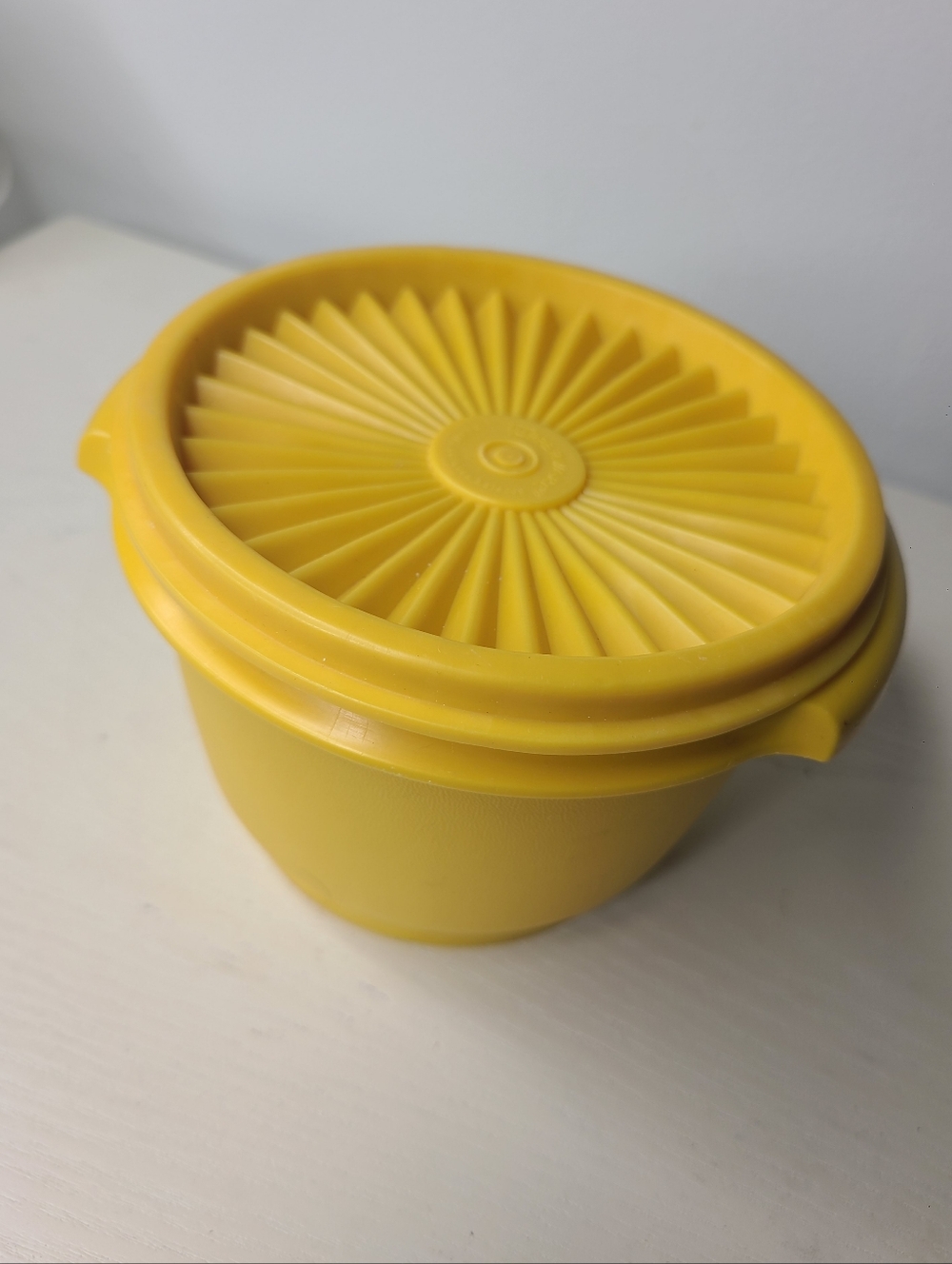 Vintage Tupperware Yellow Bowl w Lid Retro Kitchen USA 70s